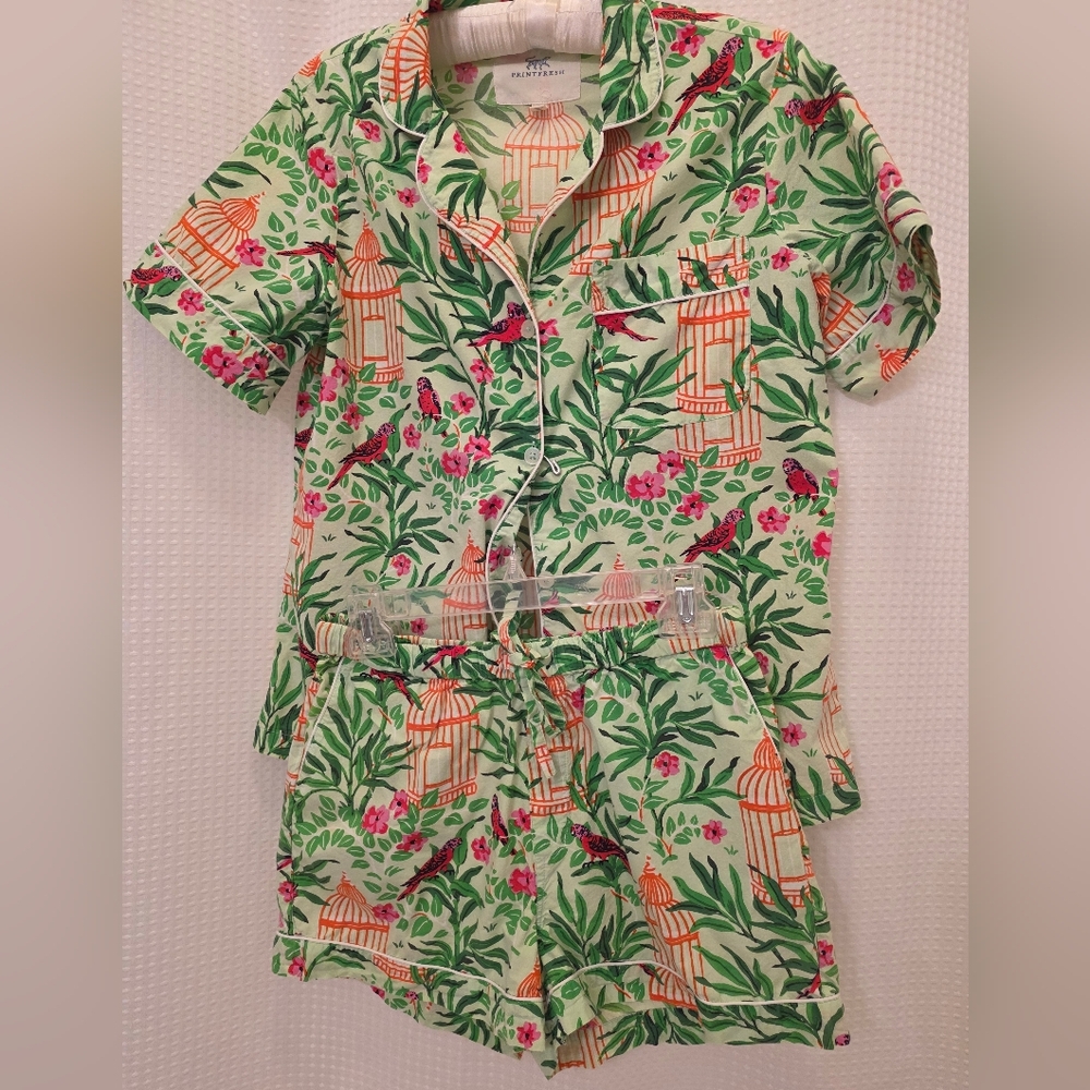 Printfresh Green and Pink Pajama Set